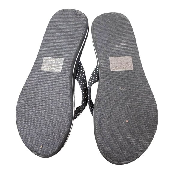 Tommy Bahama Foam Polka Dot Strap Flip Flops Black White Womens Size 9 Summer - Picture 11 of 12